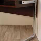 Vintage teak and chrome metal desk circa 1970