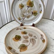 set of 4 sandstone dessert plates Niderviller Doria Ste Radegonde hand painted white years