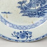 Blue and white porcelain dish China XVlllth pagoda decoration