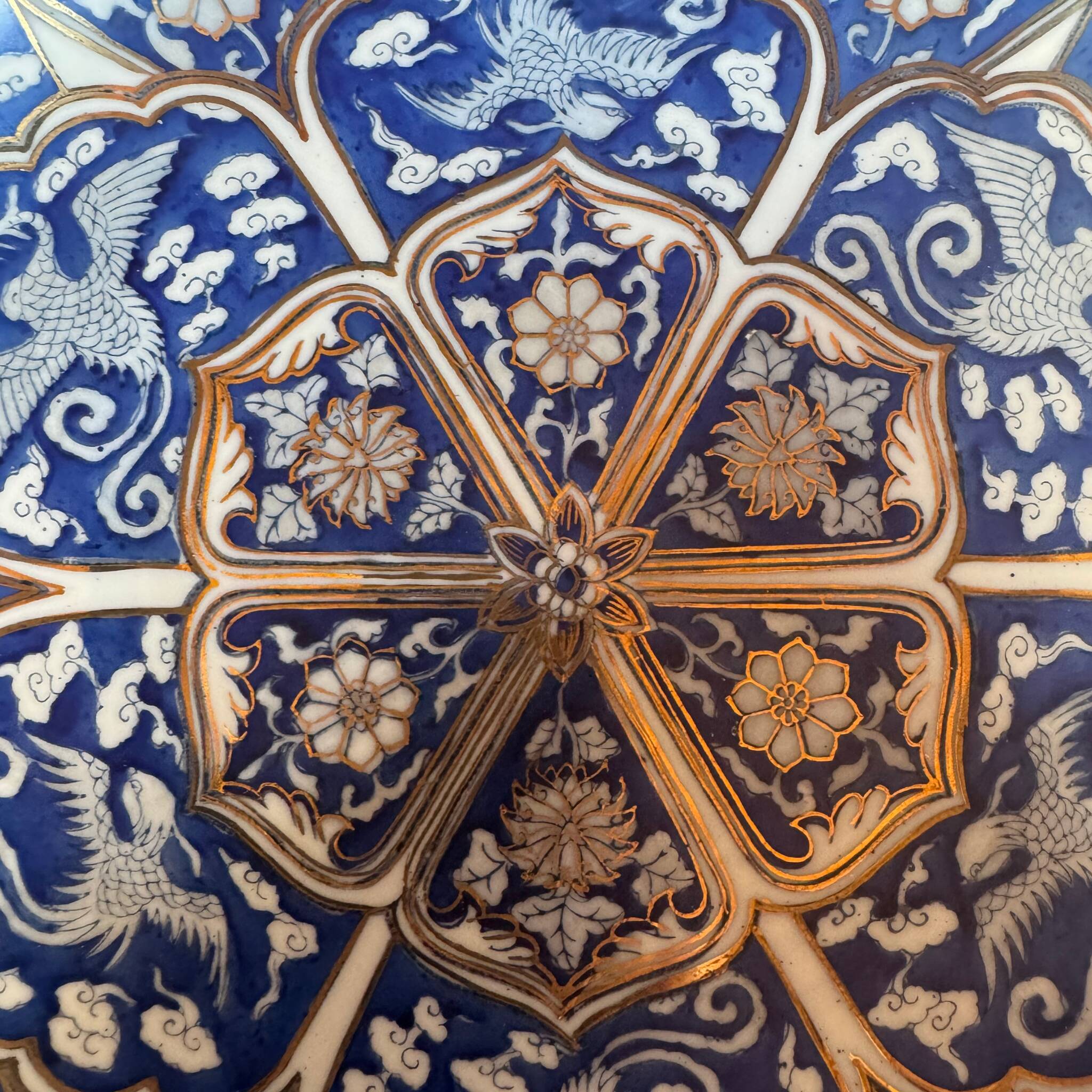 Grand bol japonais en porcelaine – style Imari – peint à la main – phénix e