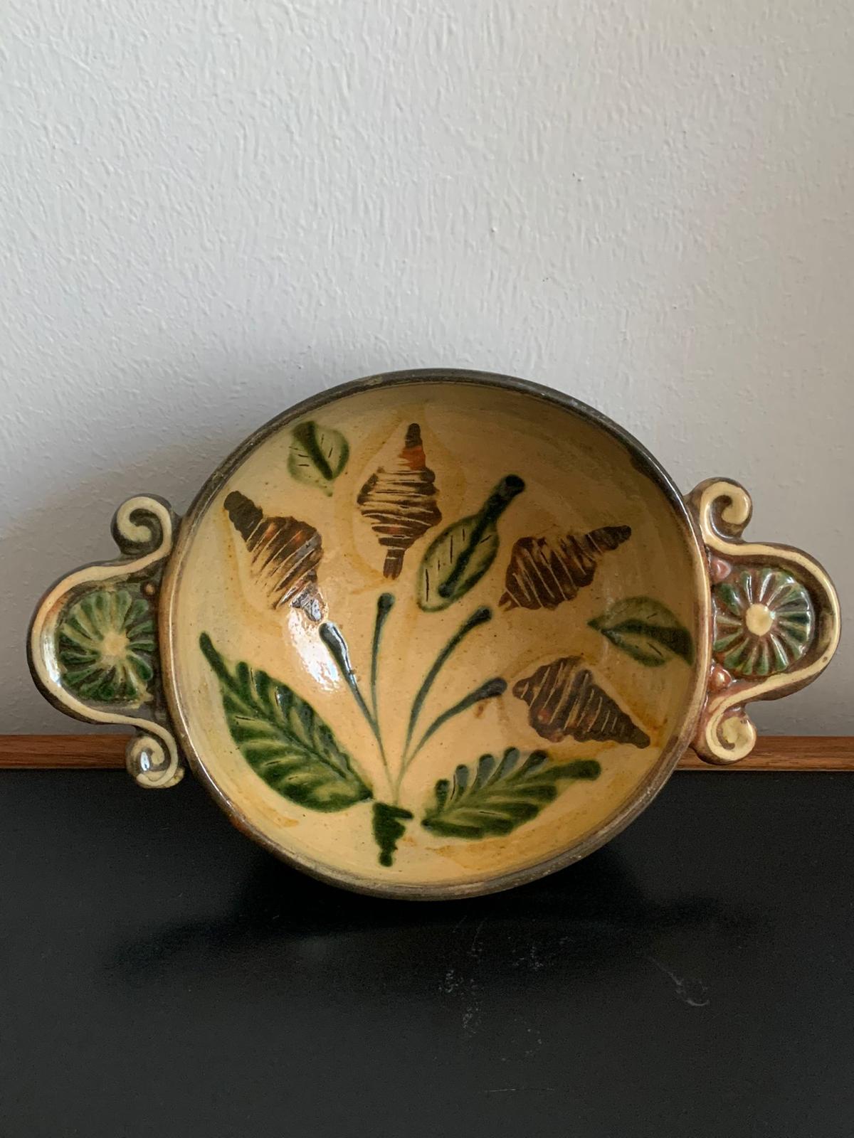 Sampigny les maranges (pottery) - glazed earth ear bowl unique model