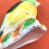 Polychrome ceramic parrot shape