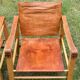A pair of Danish beechwood and leather Safari armchairs - 1960