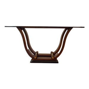 Console art déco en noyer