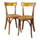 2 FISCHEL chairs, Art Deco 1938 bistro, wooden seat