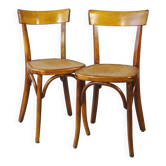 2 chaises FISCHEL ,Art déco 1938 bistrot ,assise bois
