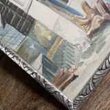 Watercolor 1920, silver carved wooden frame
