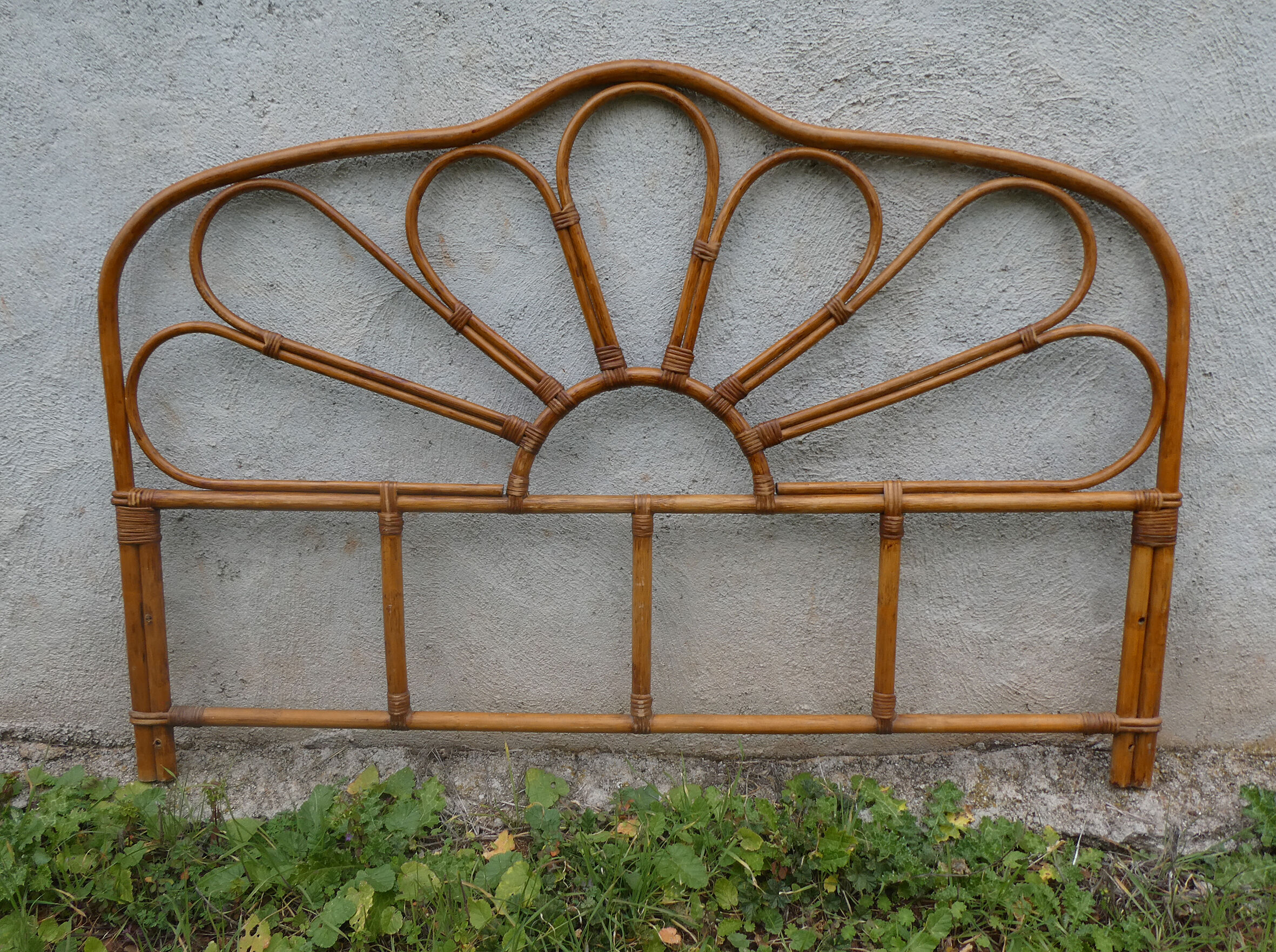 Vintage rattan headboard 2 seats 150 x 103 cm