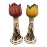 Vintage tulip candlesticks