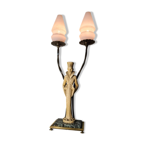 Lampe ivory resine figurines