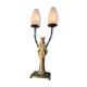 Lampe ivory resine figurines magicien 1950 a 70 a. santini made in italy 63x26 socle marbre
