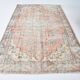 Tapis vintage turc rouge pâle et vert