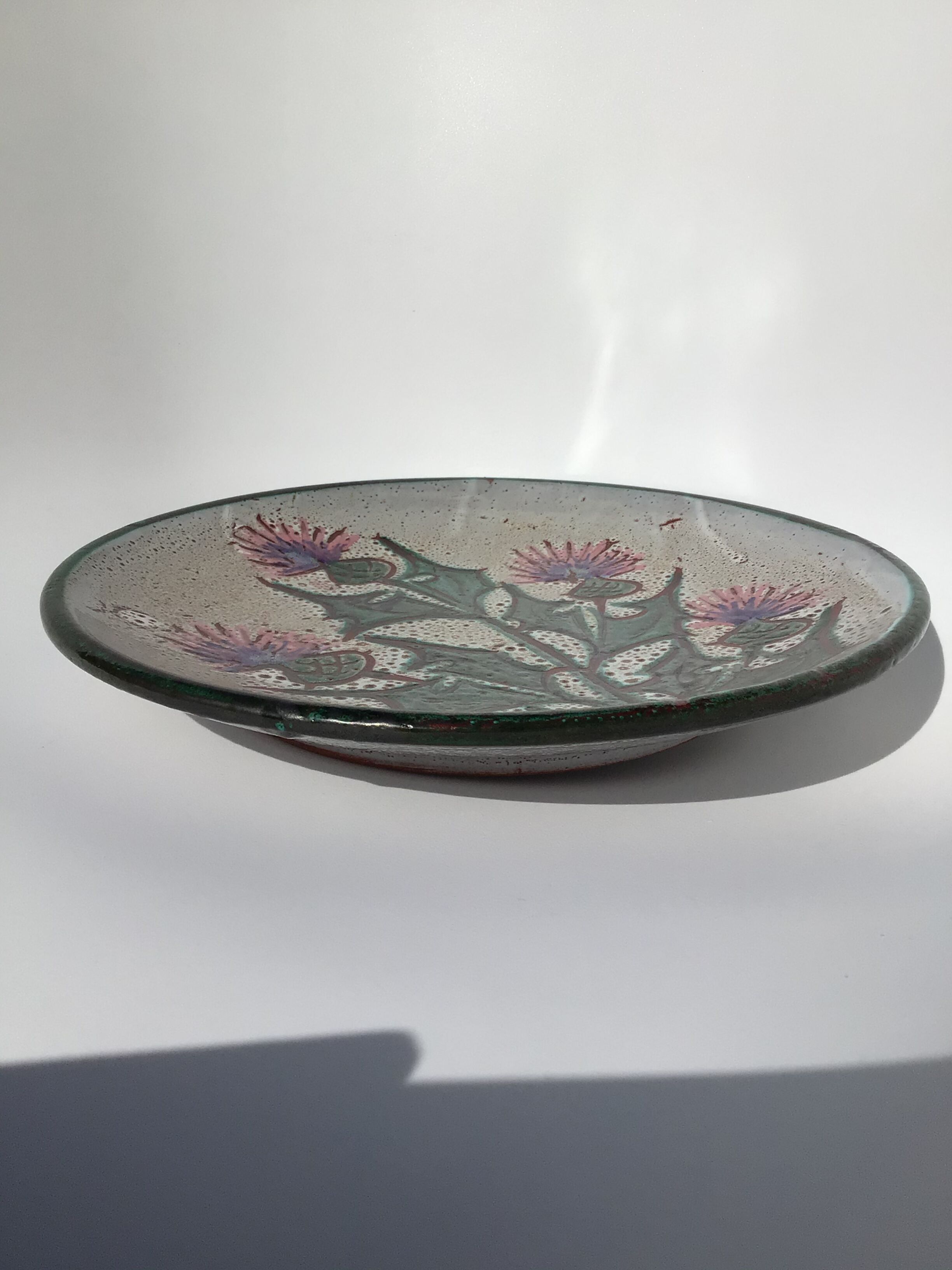 Dish Vallauris decoration thistles diameter 29.5cm