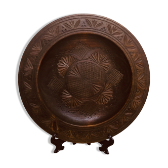 Carved wooden plate