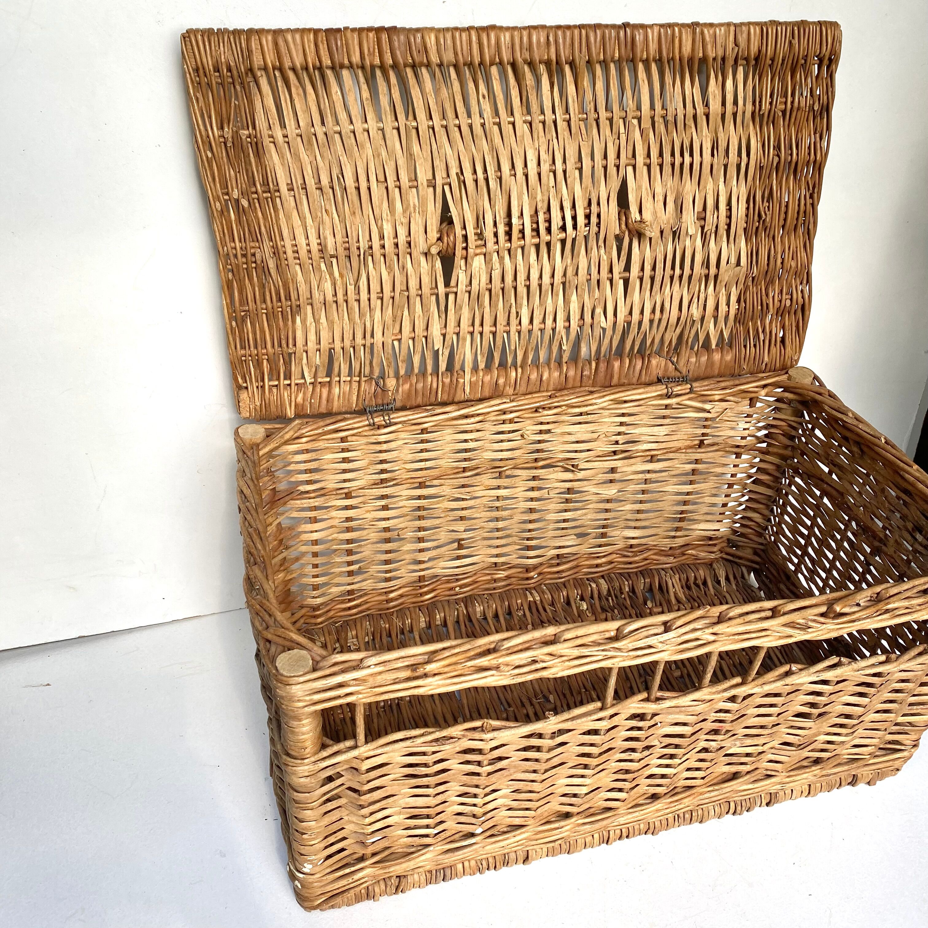 Vintage wicker trunk