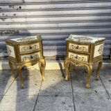 Venetian wooden bedside pair