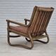 1970s, Scandinavian armchair, original very good condition, bamboo, leather.