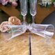 Champagne flutes Cristal d'Arques, "Louvre" pattern