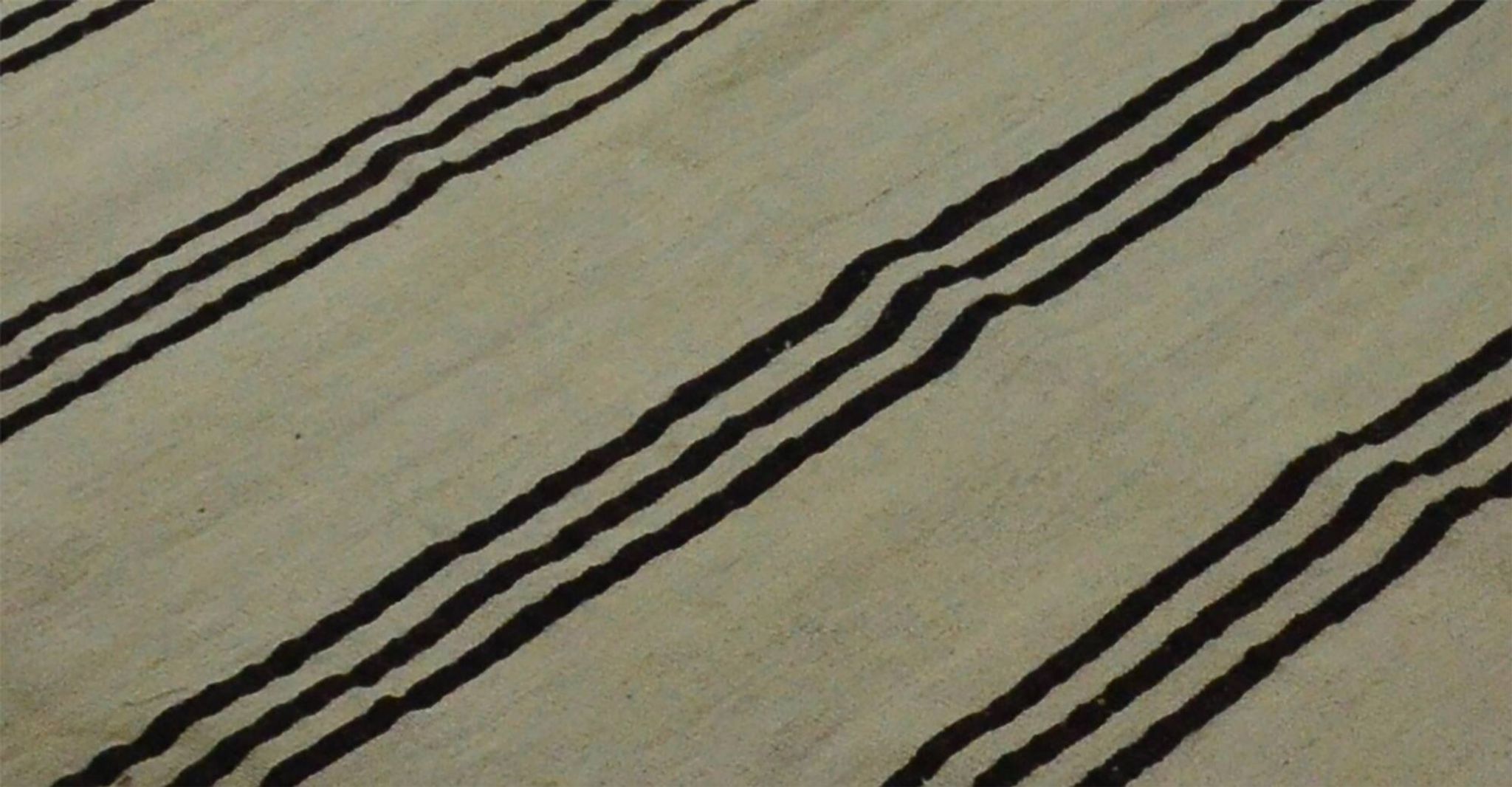 Turkish Kilim Konya Vintage 130x375 cm Beige Black Stripes