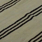 Turkish Kilim Konya Vintage 130x375 cm Beige Black Stripes
