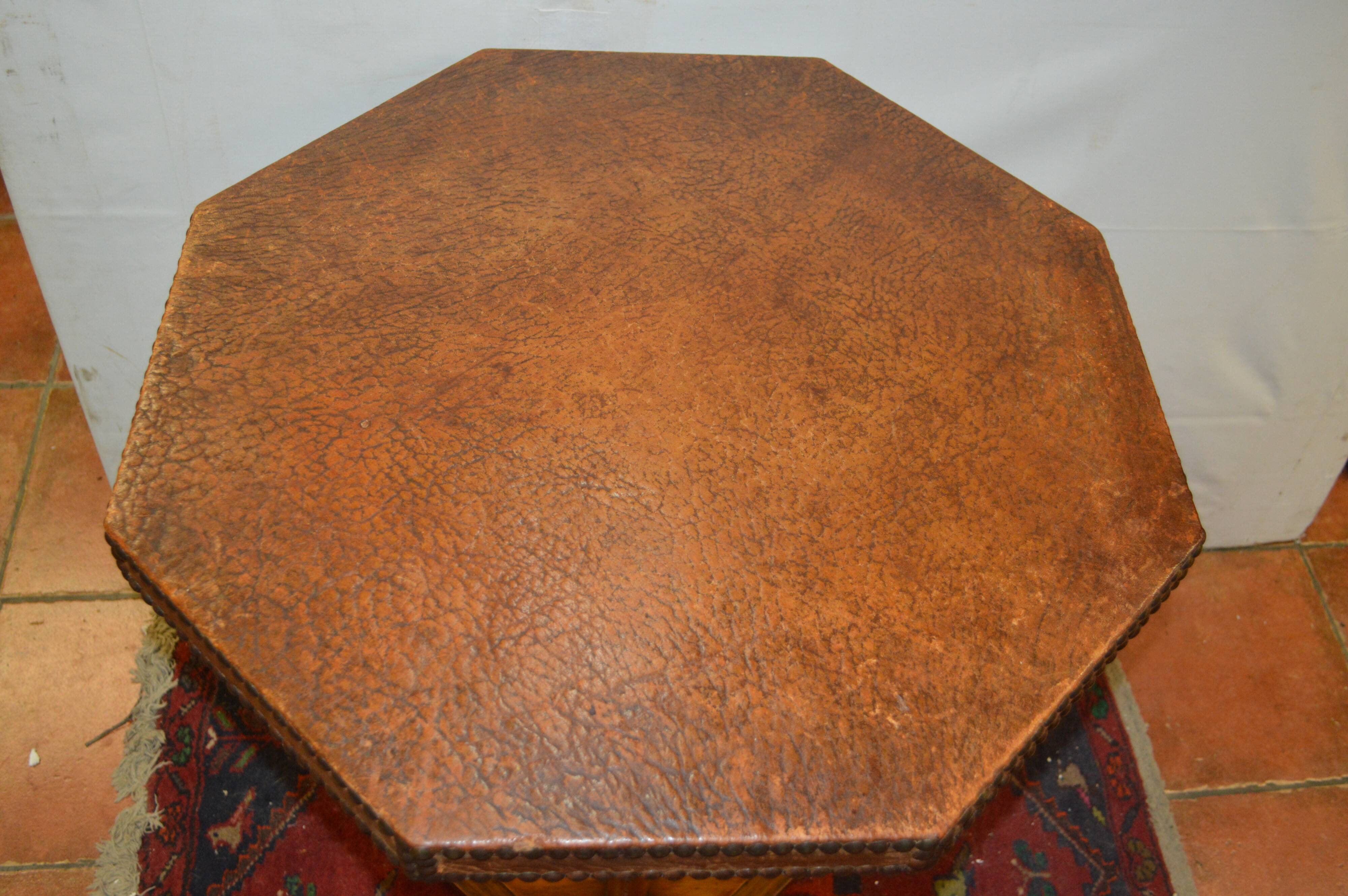 Leather coffee table