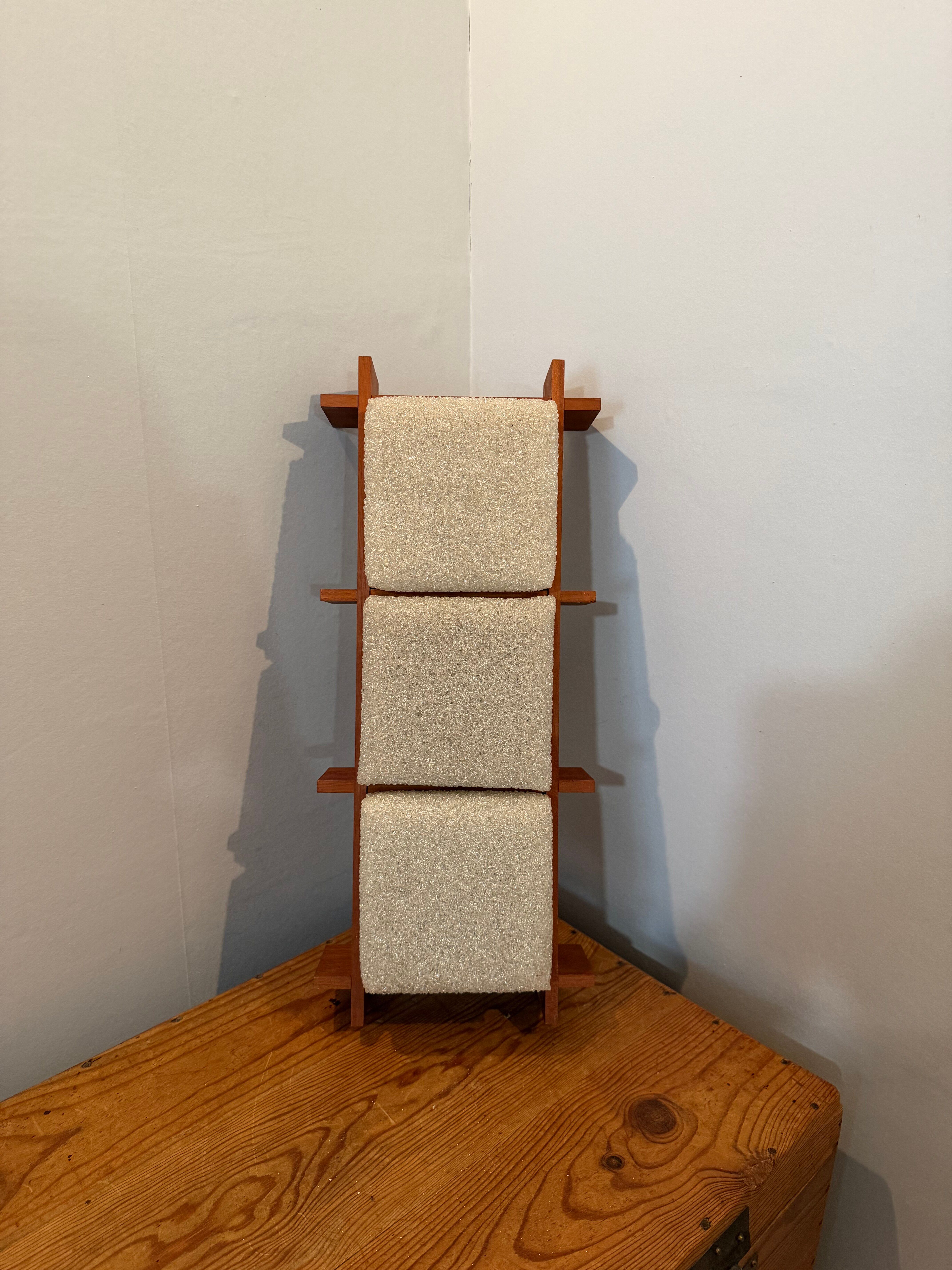 Scandinavian suspension design in teak and vintage perspex from the 1970s.
