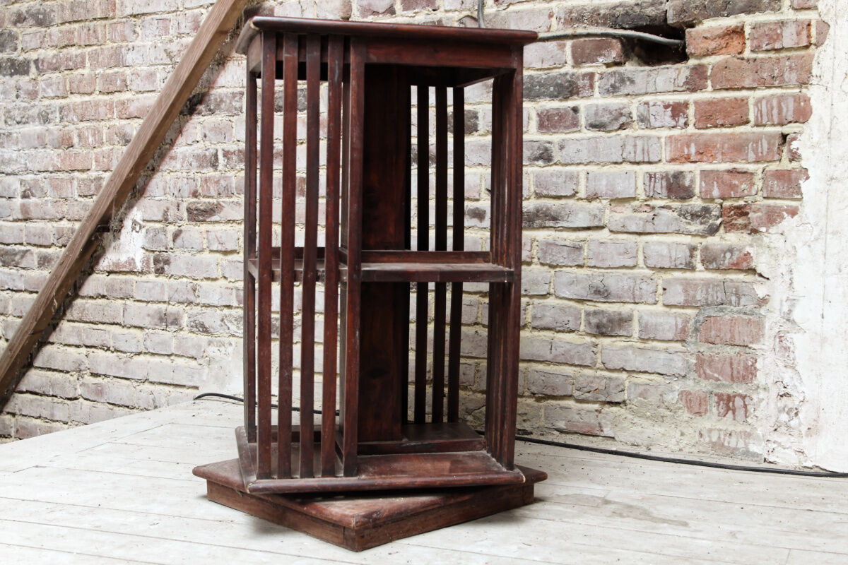 English mahogany revolving library