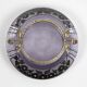 Art Deco vase in mauve glass D'Argyl with a pewter mount.