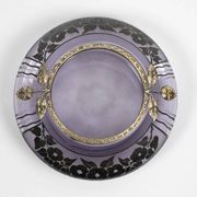 Art Deco vase in mauve glass D'Argyl with a pewter mount.