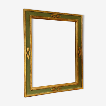 Miroir vert et or aux losanges