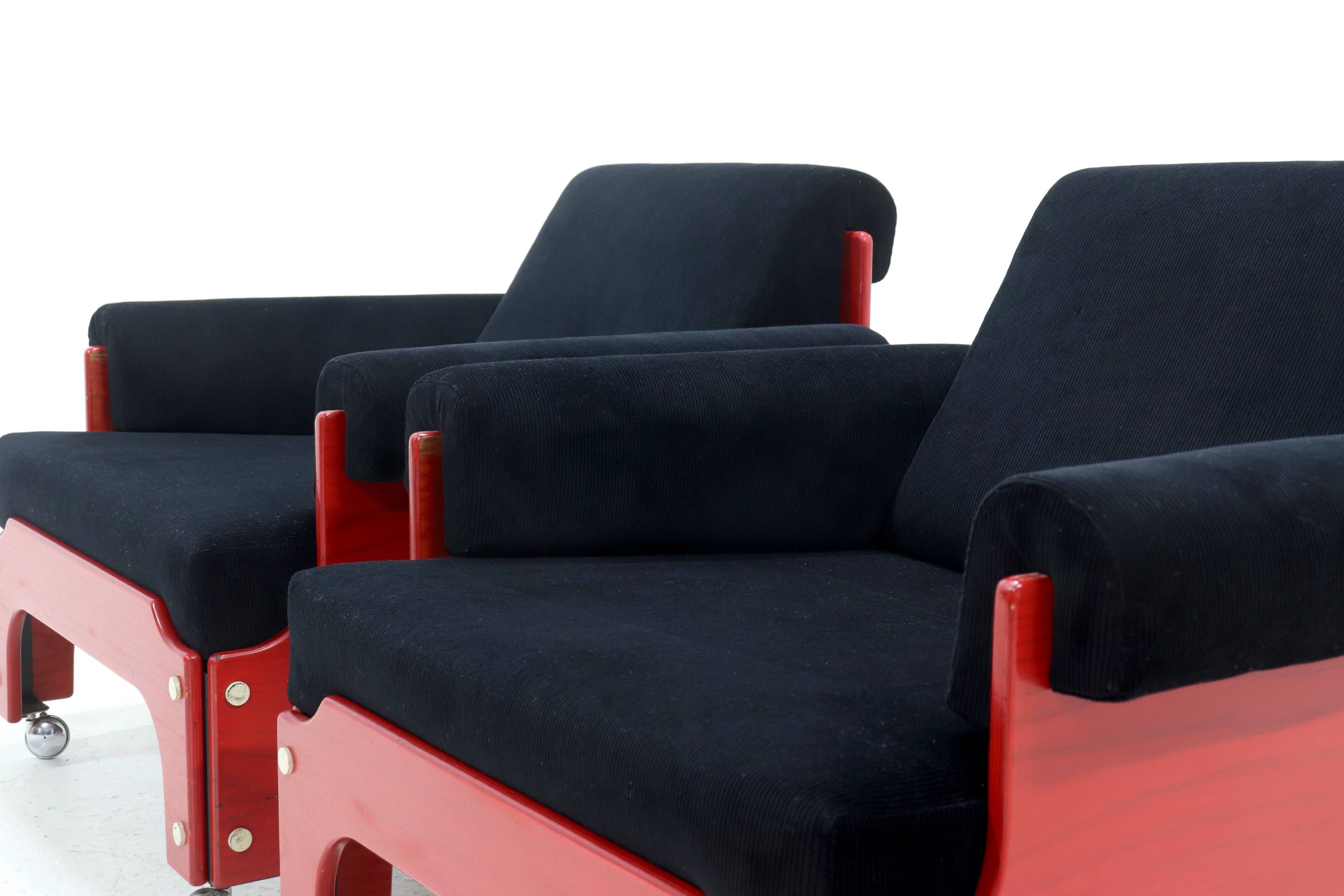 Rare Set of 2 ‘t Spectrum ‘SZ85’ Lounge Chairs by Jan Pieter Berghoef 1960s