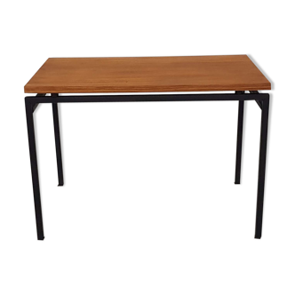 Vintage teak and metal side table