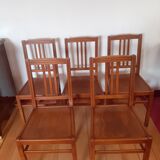 Suite 5 chaises 1950