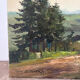 Paysage avec église, huile sur toile signé Guy Dirickx