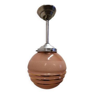 Art deco style frosted glass pendant light