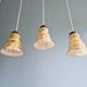 Set of 3 Art Deco marbled opaline pendant lights, 1920s-30s
