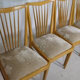 Chaises de salle à manger en bois au design du milieu du siècle, lot de 4, années 1960