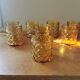 8 verres à whisky vintage en verre jaune
