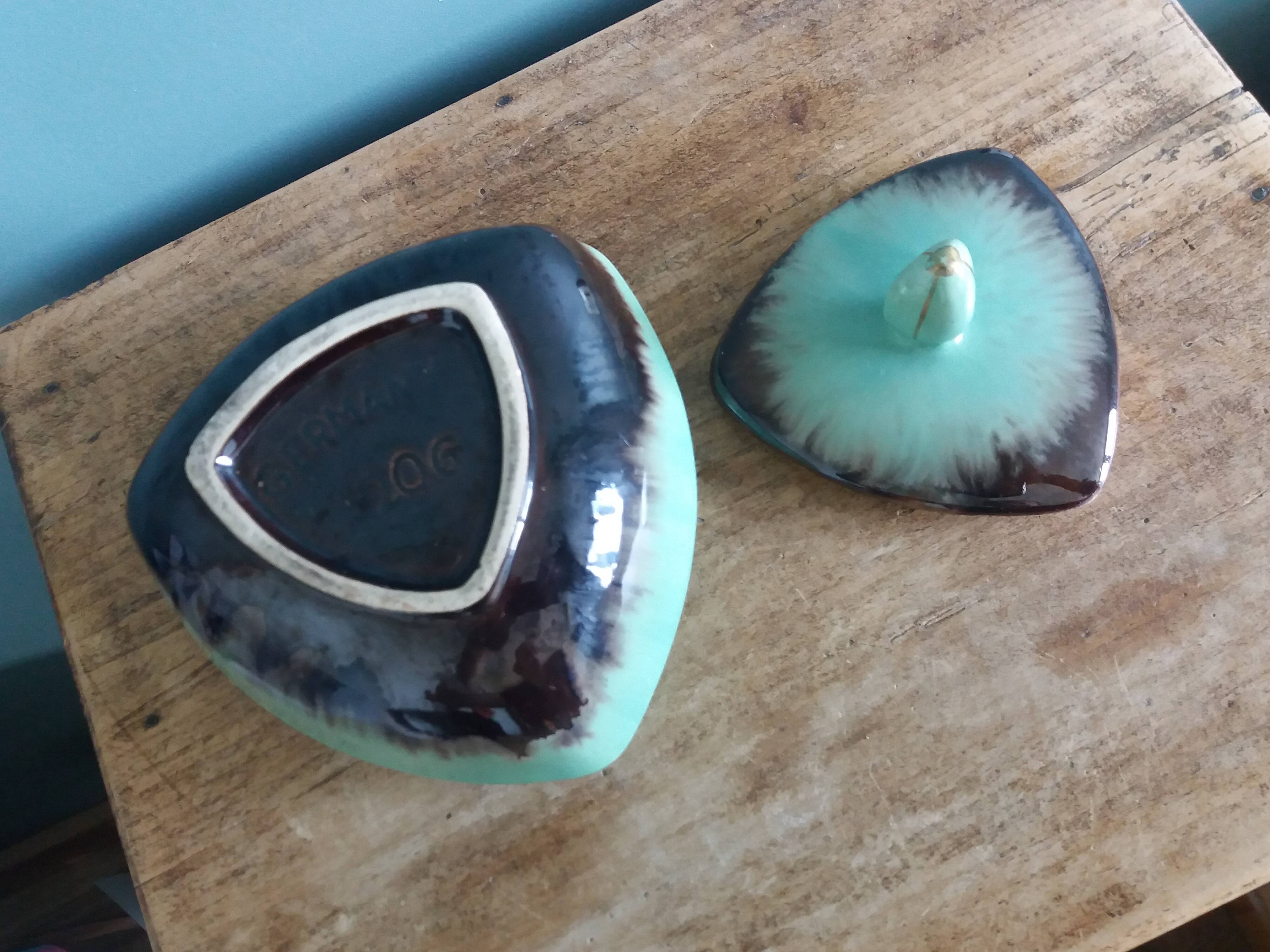 Ceramic sugar bowl/candy dish marked Germany