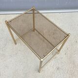 Coffee table bamboo smoked glass
