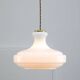 Mid-Century Italian White Glass and Brass Pendant Lamp