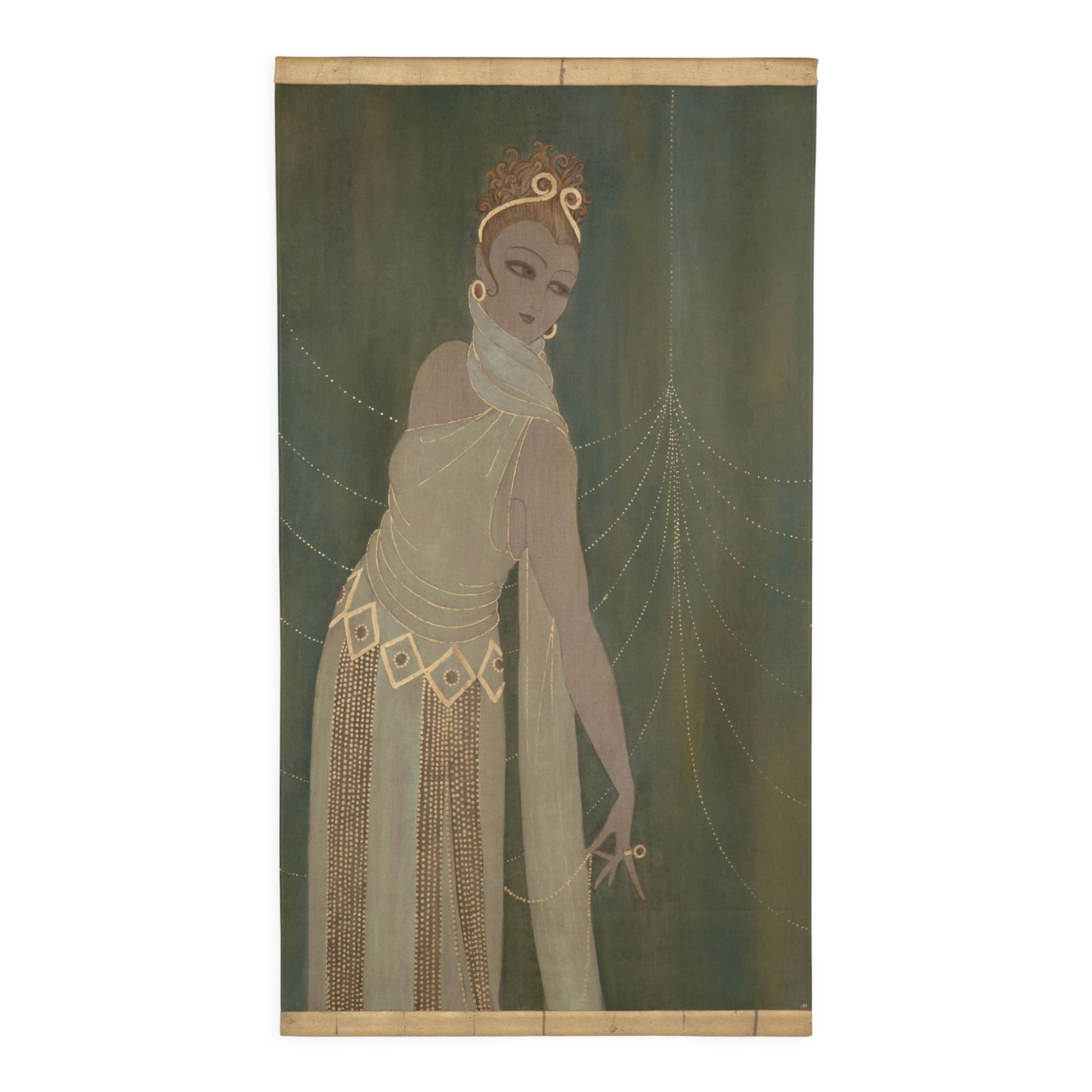 Painted canvas art deco style, contemporary work