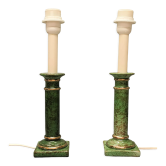 Pair of table lamps in the taste of antique marble columns, 1980s, France
