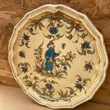 Ancienne Assiette MOUSTIERS Salins Céramique Décor Ancien Vintage #B196