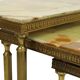 Set of 3 Nesting Tables Onyx Marble Copper Frame 1950s France