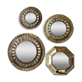 4 miroirs en laiton