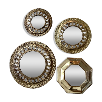 4 miroirs en laiton