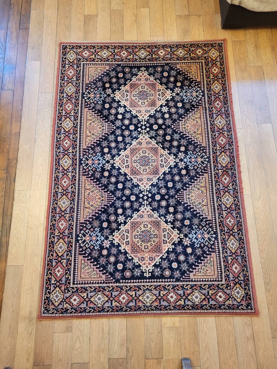 Midnight blue wool Persian rug