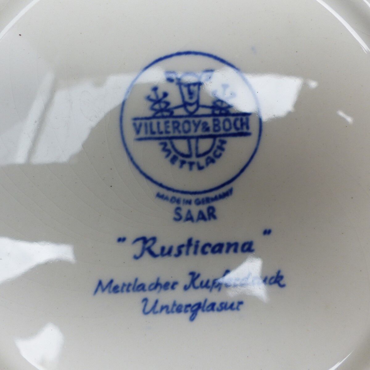 Lot of 12 blue plates for dessert Villeroy & Boch Made in germany SAAR "Rusticana"