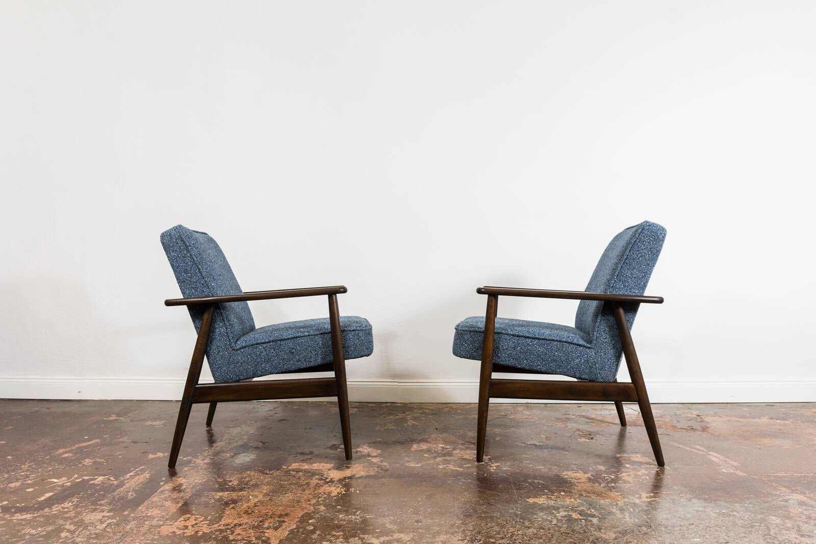 Pair of Mid-Century Blue Armchairs GFM 300-192, 1960's